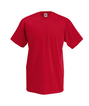 T-SHIRT VALUEWEIGHT UOMO (COLLO V) - FRUIT OF THE LOOM rosso